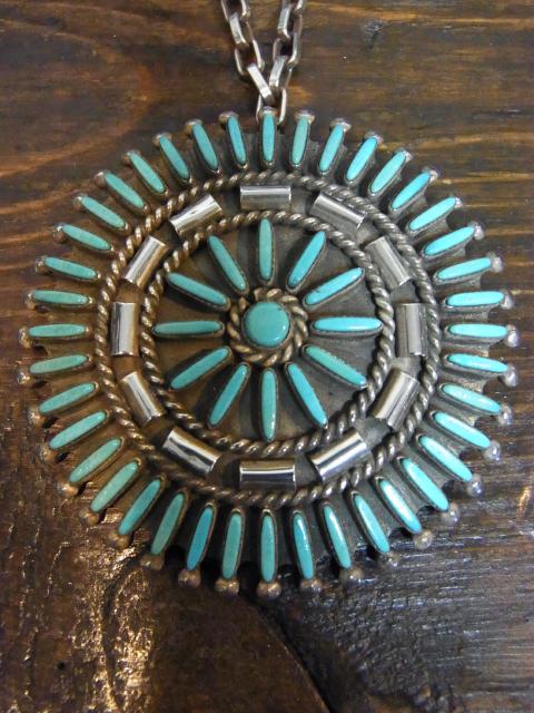 NeedlePoint Turquoise Pendant & Brooch